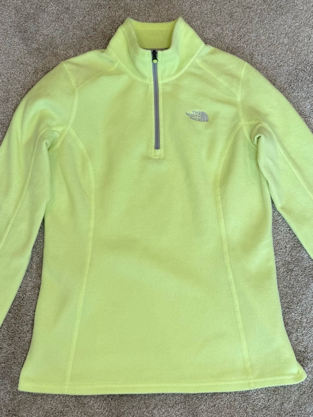 The North Face Women’s 1/4 Zip Fleece Pullover Neon Green Size Small